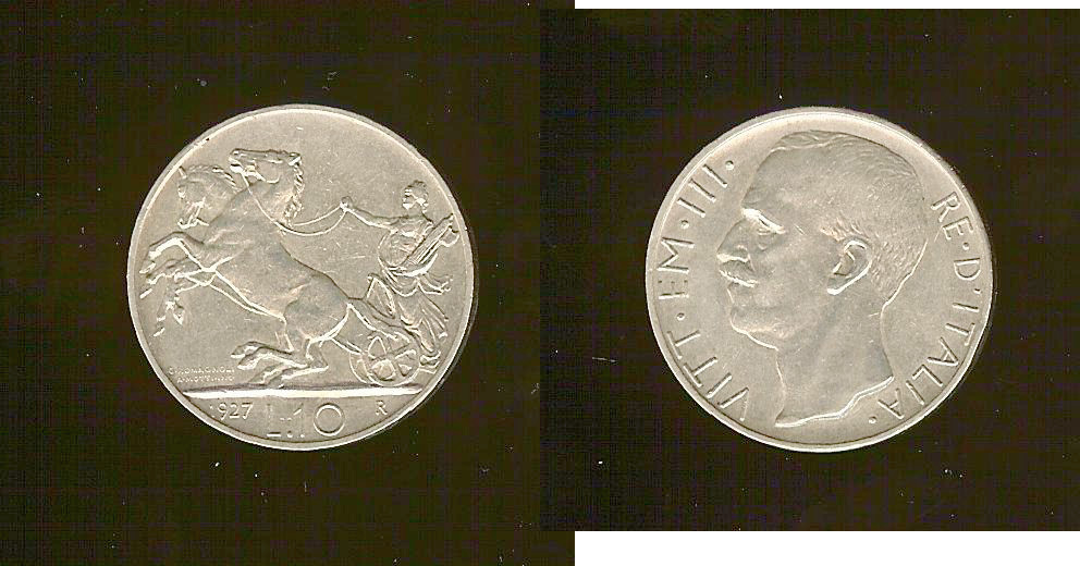 Italy 10 lire 1927 EF+